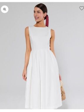 NWT AVARA Classic White Poplin Sleeveless Midi Dress